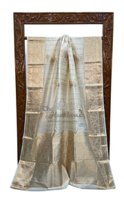 Pure Chiniya Silk Khaddi Handloom Banarasi Saree - The Handlooms
