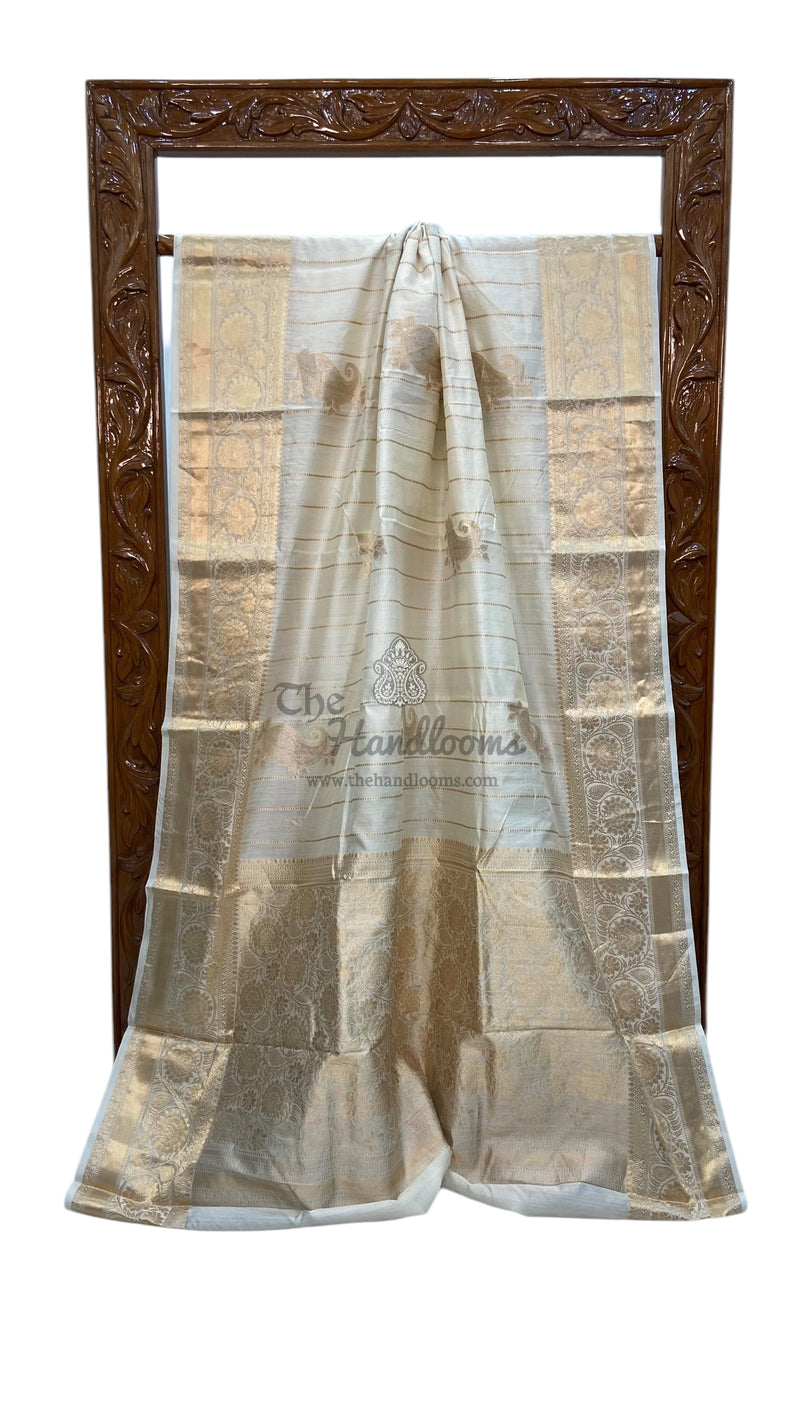 Pure Chiniya Silk Khaddi Handloom Banarasi Saree - The Handlooms