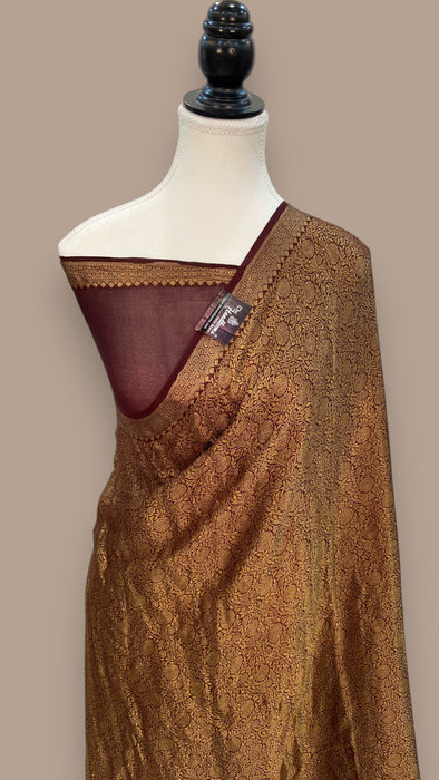 Pure Chiffon Khaddi Banarasi Saree - Reshami Zari