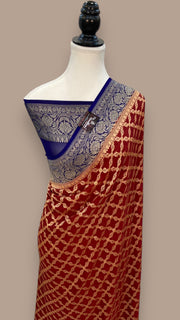 Pure Khaddi Georgette Banarasi Saree -  Gold zari - The Handlooms