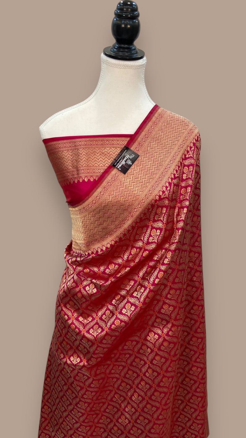 Pure Katan Silk Banarasi Handloom Saree - Tanchui Brocade - The Handlooms