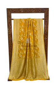 Khaddi Georgette Handloom Banarasi Saree - The Handlooms