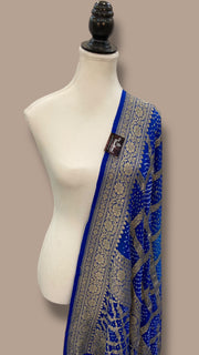 Pure Georgette Banarasi Bandhej Handloom Dupatta - The Handlooms