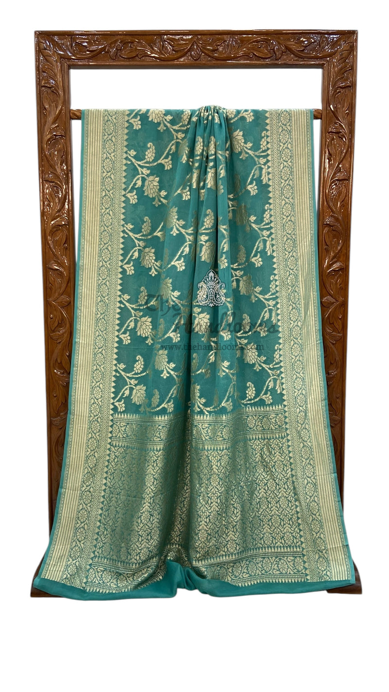 Khaddi Georgette Handloom Banarasi Saree - The Handlooms