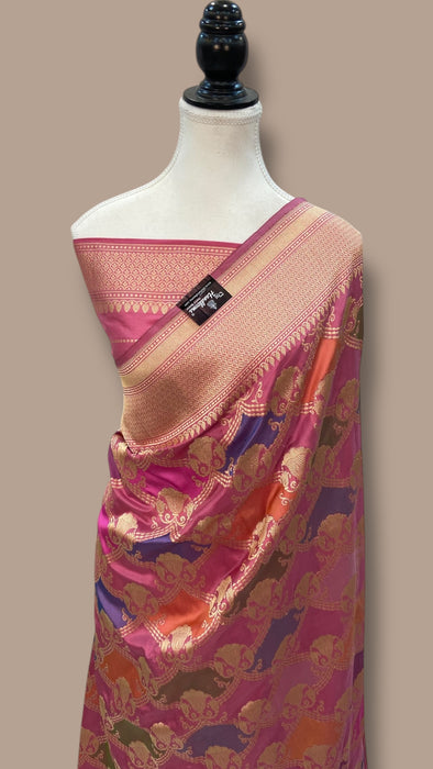 Ektara Pure Katan Silk Banarasi Handloom Saree - All over kadiyal Jaal work