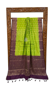 Pure Raw Chiniya Silk Handloom Banarasi Saree - The Handlooms