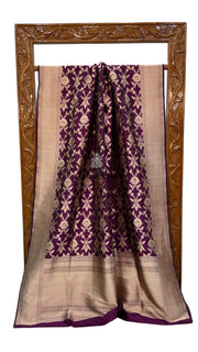 Pure Katan Silk Banarasi Handloom Saree - All over Jaal work - The Handlooms