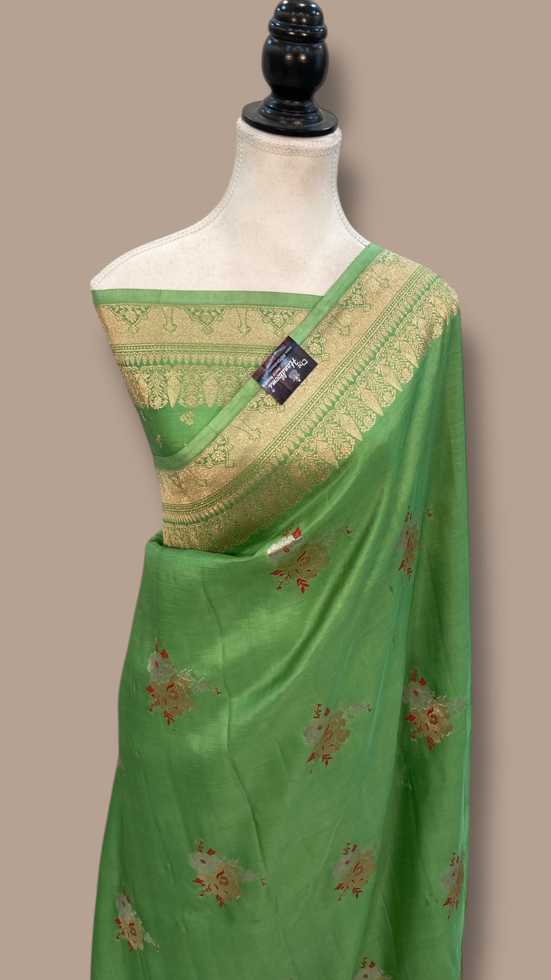 Pure Mushroo Silk Handloom Banarasi Saree - The Handlooms