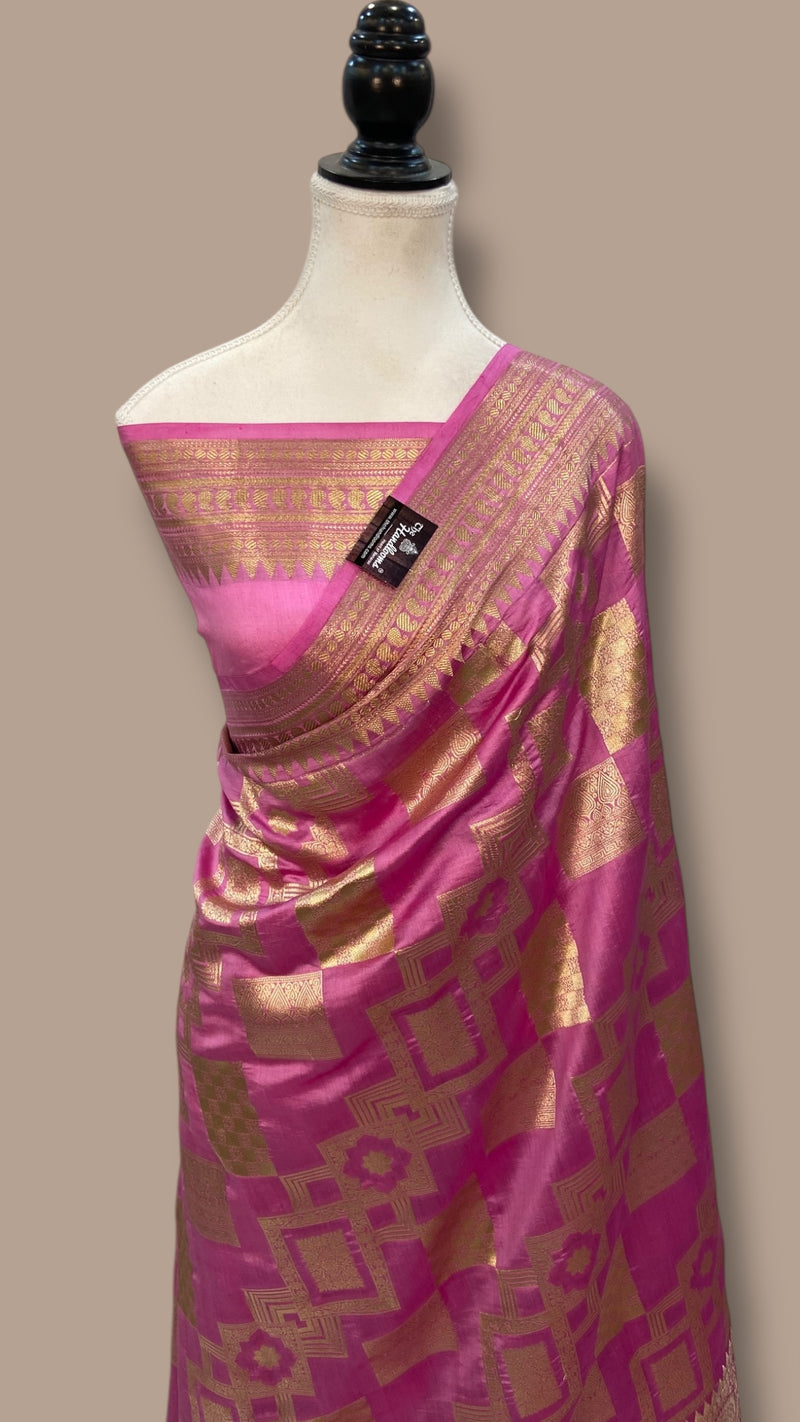 Pure Chiniya Silk Khaddi Handloom Banarasi Saree - The Handlooms