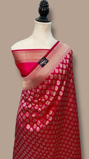 Pure Katan Silk Banarasi Handloom Saree - All over jaal work - The Handlooms