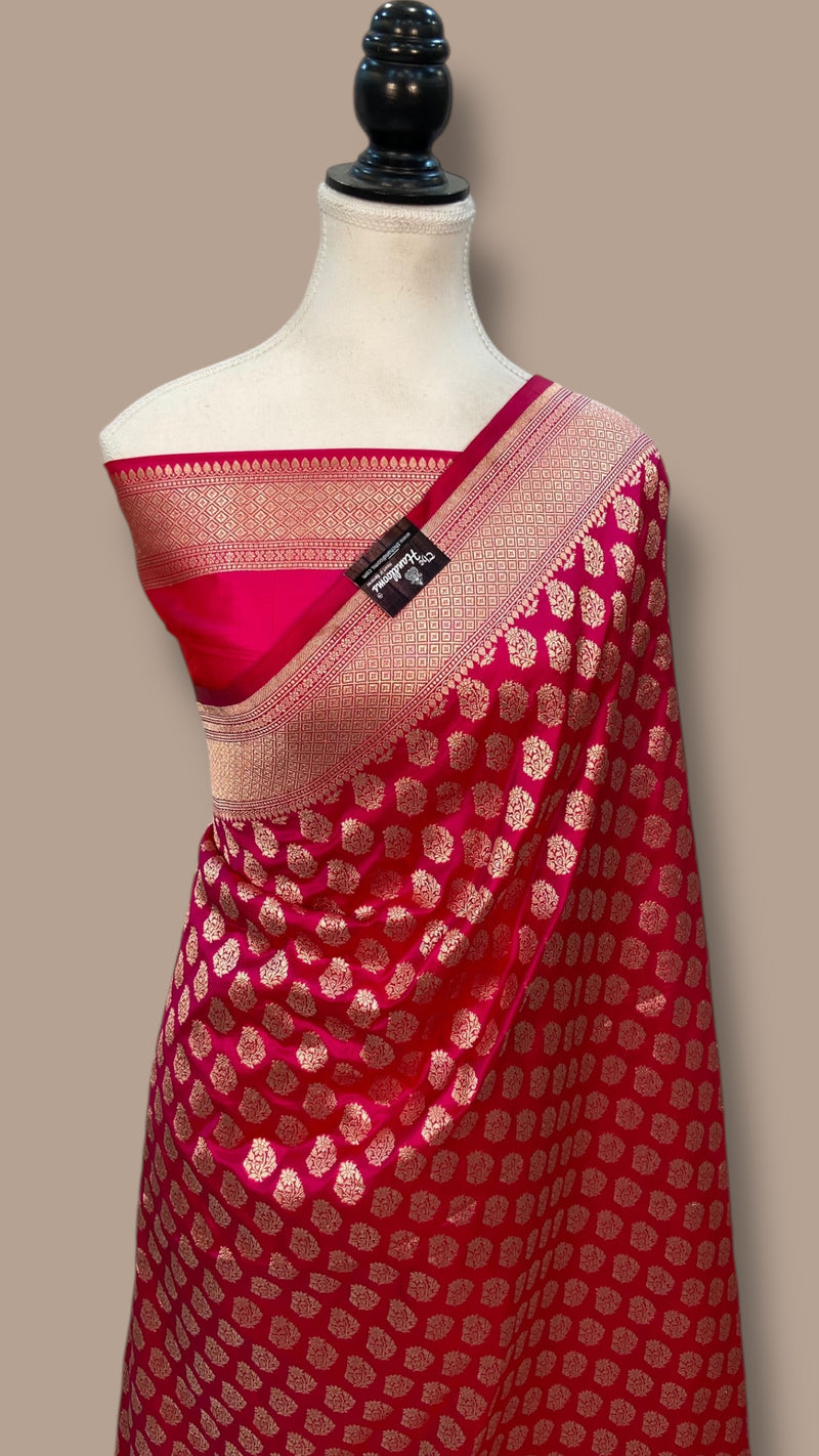 Pure Katan Silk Banarasi Handloom Saree - All over jaal work - The Handlooms