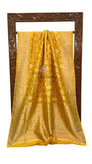 Pure Katan Silk Banarasi Handloom Saree - All over Jaal Work With Meenakari - The Handlooms