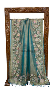 Pure Tissue Handloom Banarasi Saree With Chikankari - The Handlooms