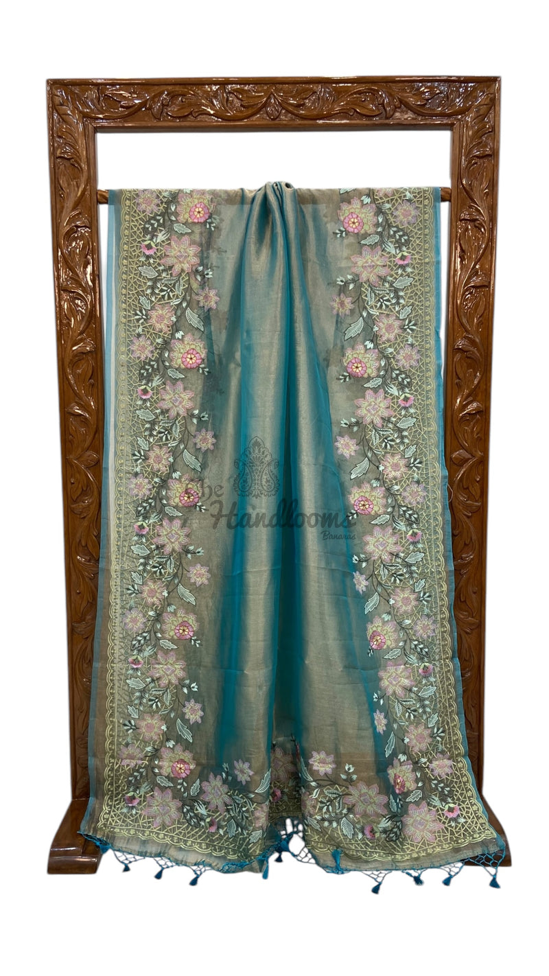 Pure Tissue Handloom Banarasi Saree With Chikankari - The Handlooms