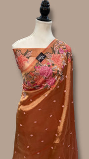 Pure Tissue Handloom Banarasi Saree With Chikankari - The Handlooms