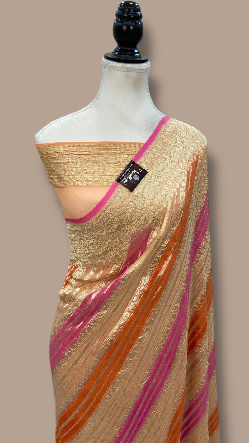 Khaddi Georgette Handloom Banarasi Saree - The Handlooms