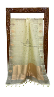 Pure Kora Handloom Banarasi Saree With Sona Roopa Motifs - The Handlooms