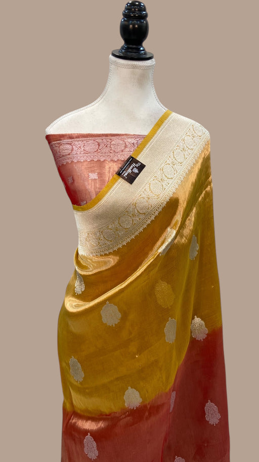 Pure Kora Handloom Banarasi All Over Kadua Motifs Saree - The Handlooms