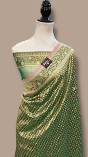 Pure Tissue Reshmi zari Handloom Banarasi Saree - The Handlooms