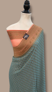 Pure Khaddi Georgette Handloom Banarasi Saree - The Handlooms