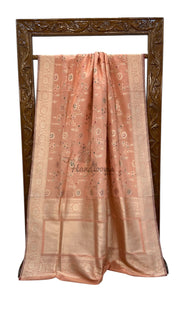 Pure Katan Tissue Silk Banarasi Handloom Saree - All over kadiyal Jaal work With Meenakari - The Handlooms
