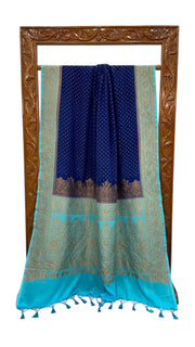 Pure Khaddi Crepe Georgette Handloom Banarasi Saree - The Handlooms