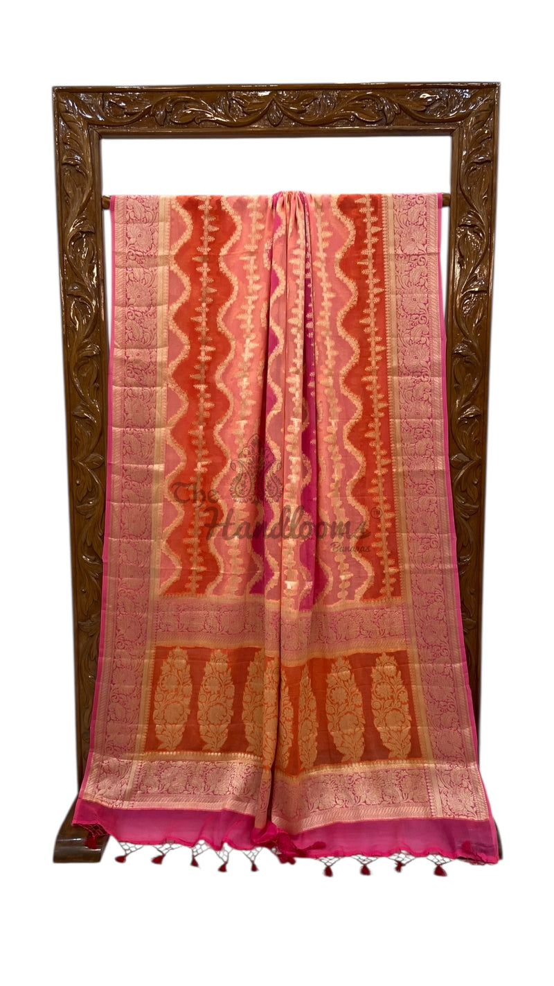 Pure Chiffon Khaddi Banarasi Saree - The Handlooms