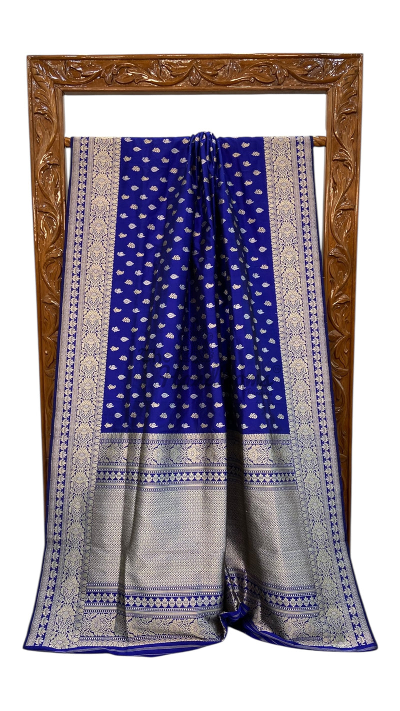 Pure Katan Silk Banarasi Handloom Saree - All Over Sona Roopa Kadua Motifs - The Handlooms