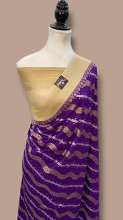Moonga Georgette Handloom Banarasi Saree - The Handlooms