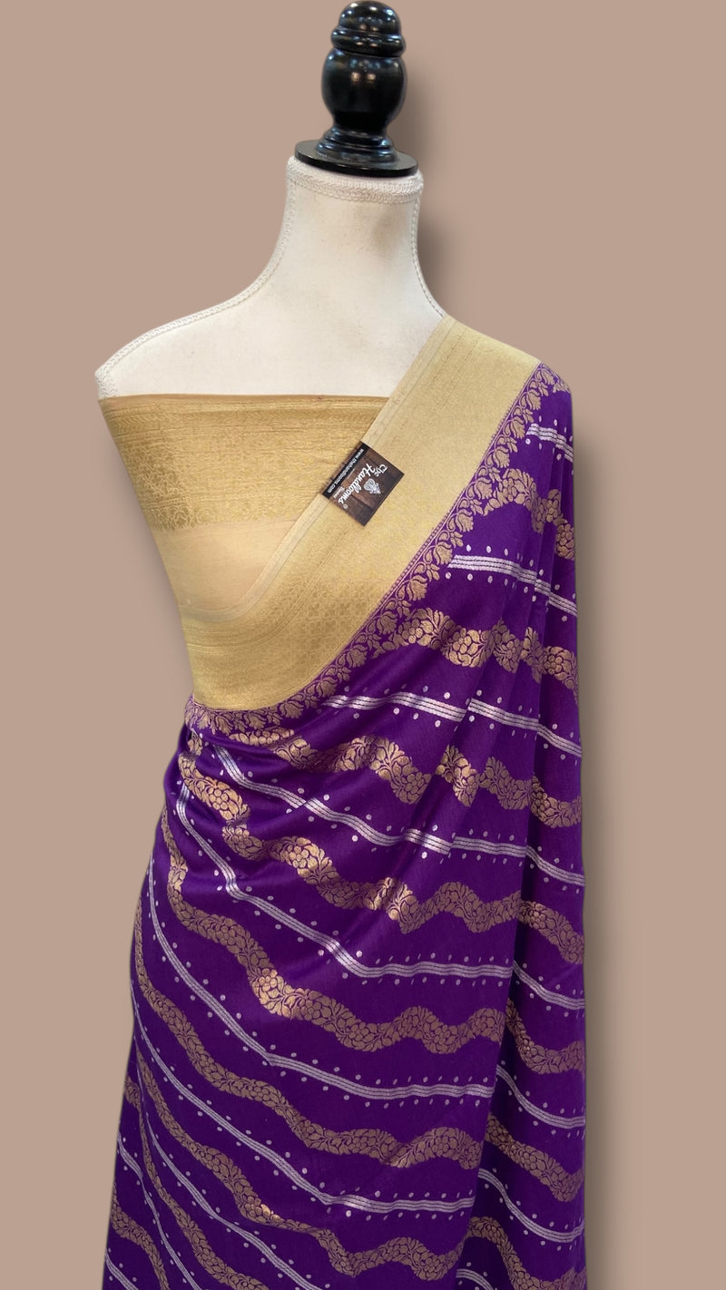 Moonga Georgette Handloom Banarasi Saree - The Handlooms