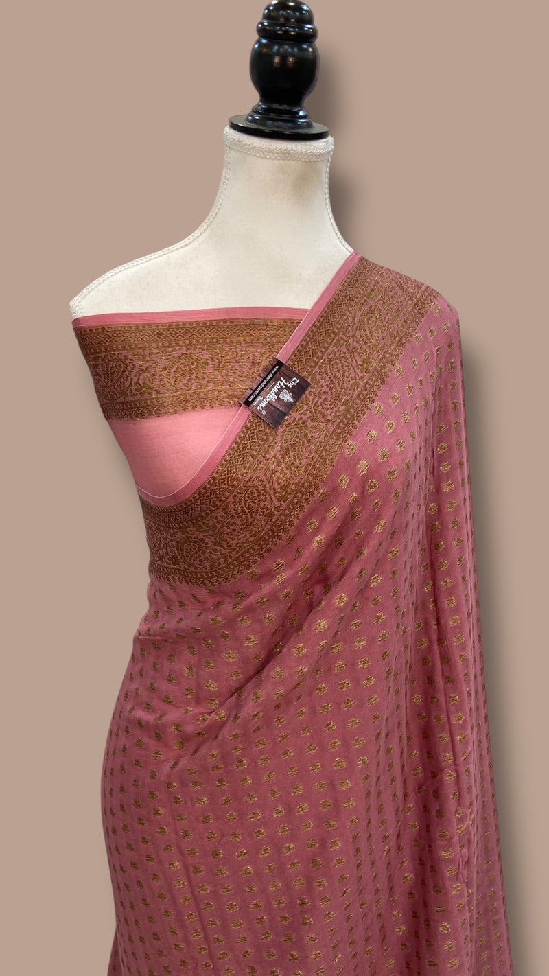 Pure Chiffon Khaddi Banarasi Saree - The Handlooms
