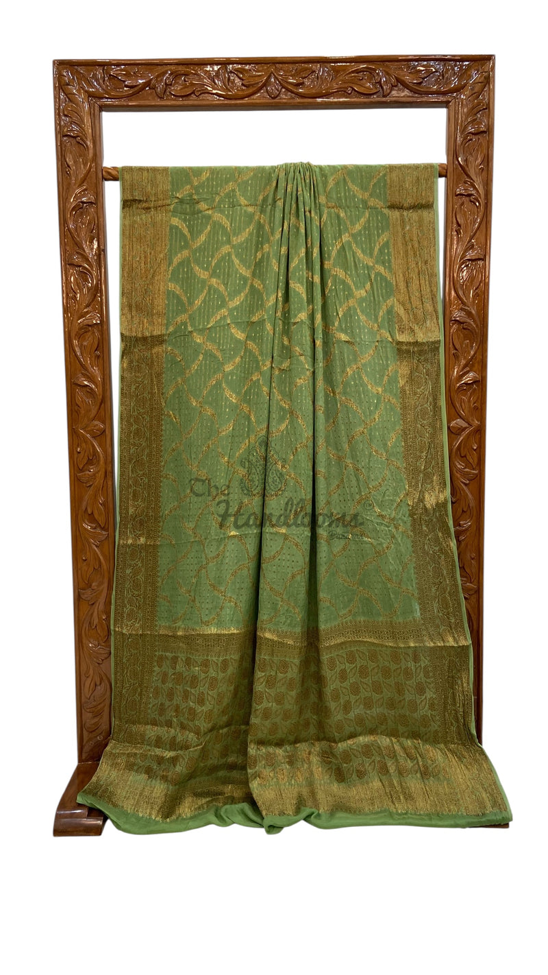 Pure Chiffon Khaddi Banarasi Saree - The Handlooms
