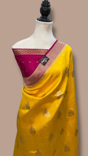 Pure Katan Silk Banarasi Handloom Saree - All over Kadua motifs - The Handlooms
