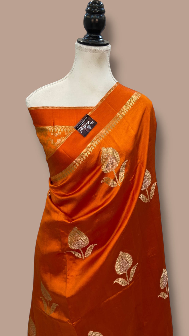 Pure Mango Silk Banarasi Handloom Saree - The Handlooms