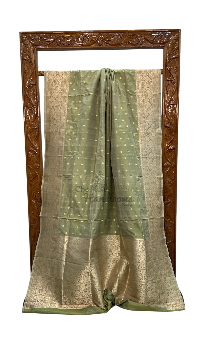 Pure Katan Silk Banarasi Handloom Saree - All Over Motifs - The Handlooms