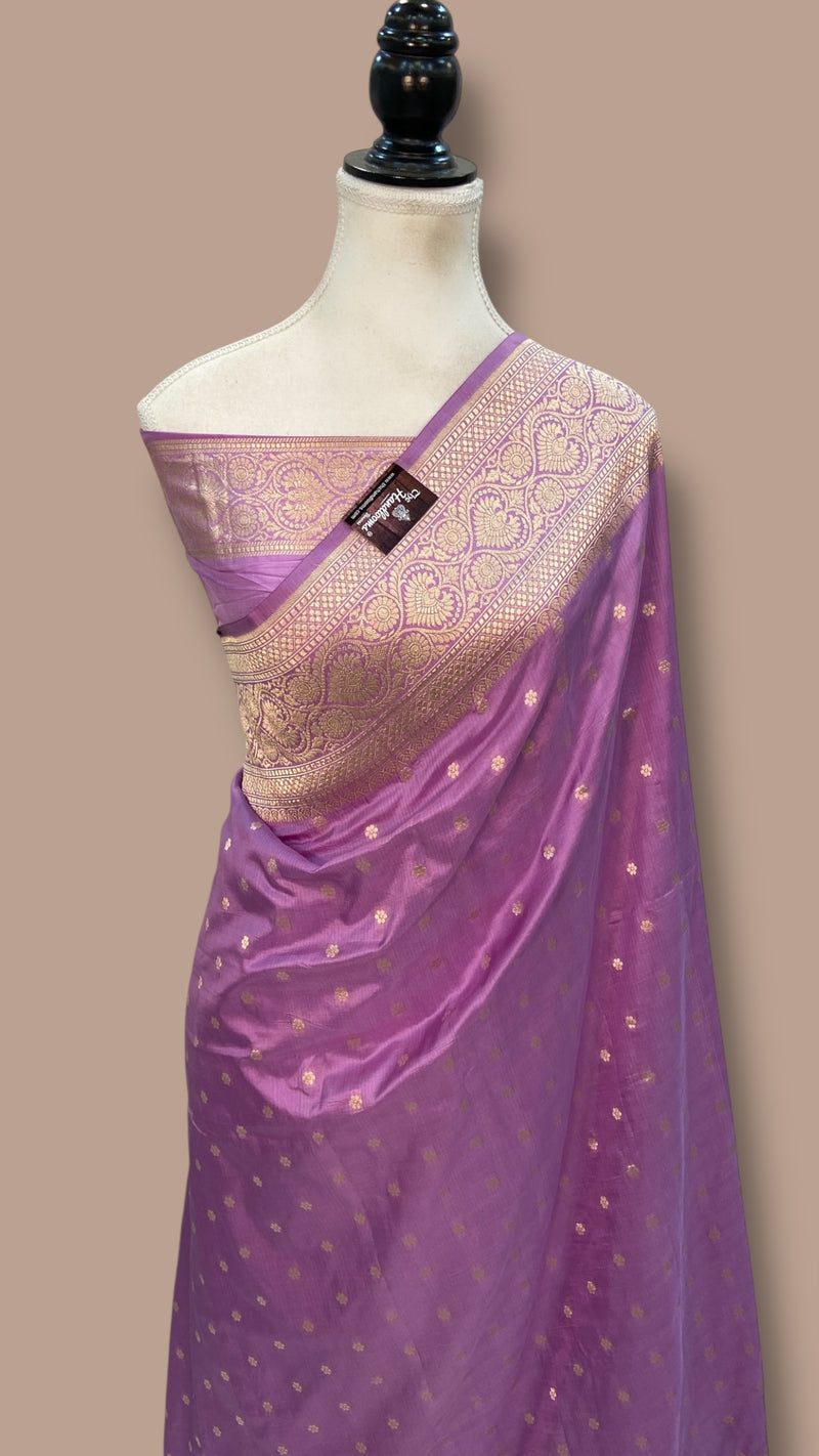 Pure Katan Silk Banarasi Handloom Saree - All Over Motifs - The Handlooms