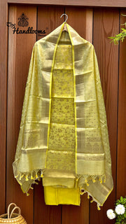 Cotton Chanderi Silk 3-Piece Suit - The Handlooms