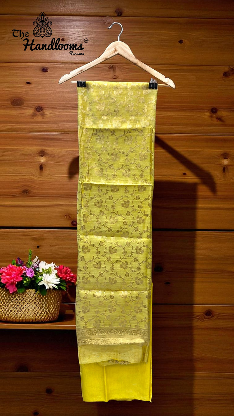 Cotton Chanderi Silk 3-Piece Suit - The Handlooms