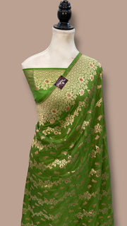 Pure Katan Silk Banarasi Handloom Saree - All over Jaal work With Meenakari - The Handlooms