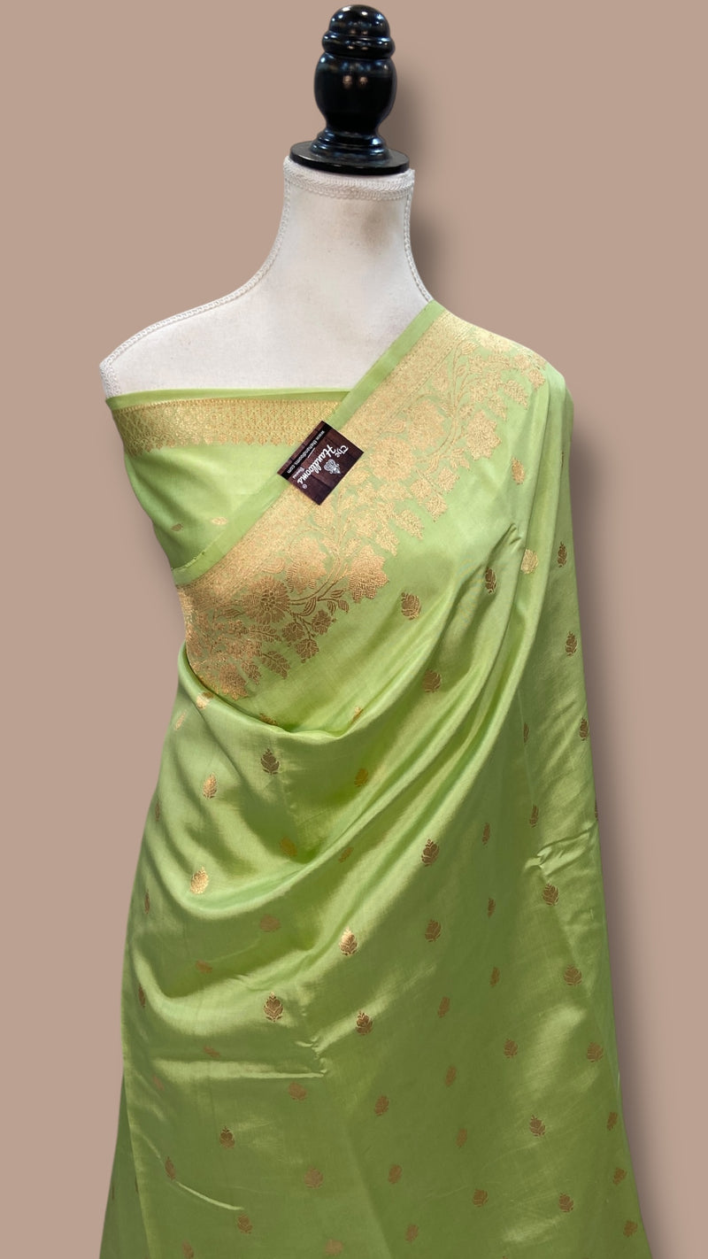 Pure Katan Silk Banarasi Handloom Saree - All over Kadua motifs - The Handlooms