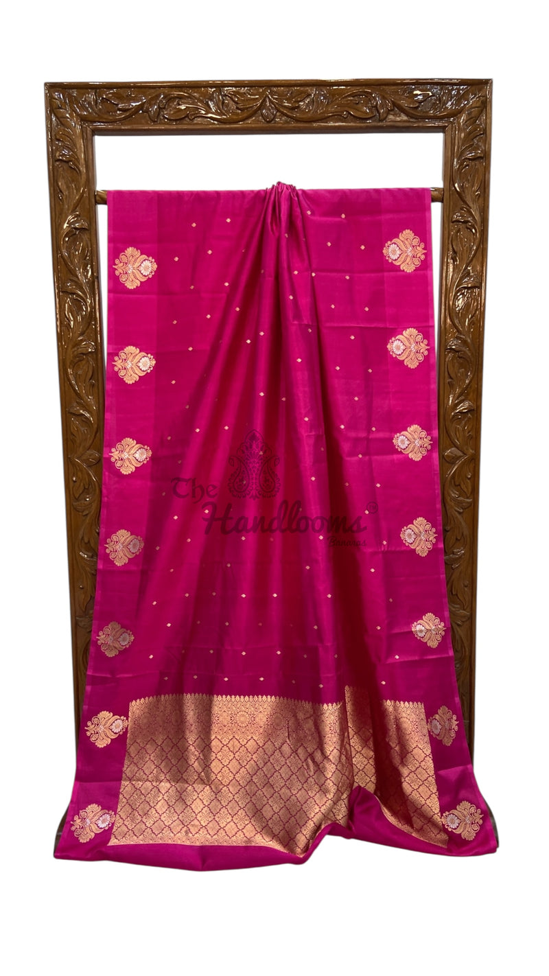 Pure Katan Silk Banarasi Handloom Saree - All over Kadua motifs - The Handlooms