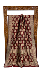 Pure Katan Silk Banarasi Handloom Saree - All Over Jaal Work - The Handlooms