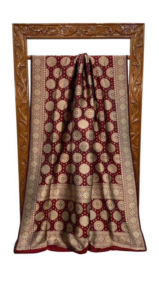 Pure Katan Silk Banarasi Handloom Saree - All Over Jaal Work - The Handlooms