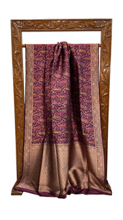 Regal Pure Katan Silk Banarasi Saree – Handwoven Tanchui Brocade - The Handlooms
