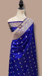 Pure Katan Silk Banarasi Handloom Saree - All Over Kadua Motifs - The Handlooms