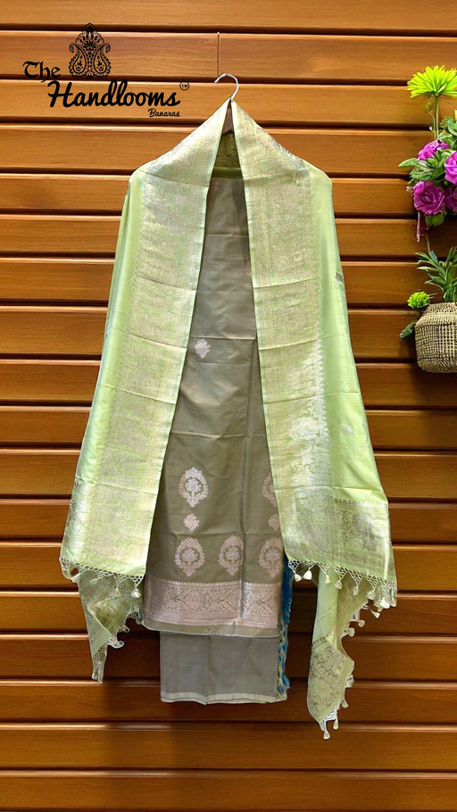 Pure Katan Silk Handlooms Banarasi Dress material - The Handlooms
