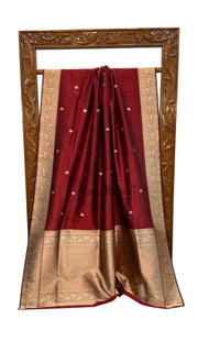 Pure Katan Silk Banarasi Handloom Saree - All Over Kadua Motifs - The Handlooms