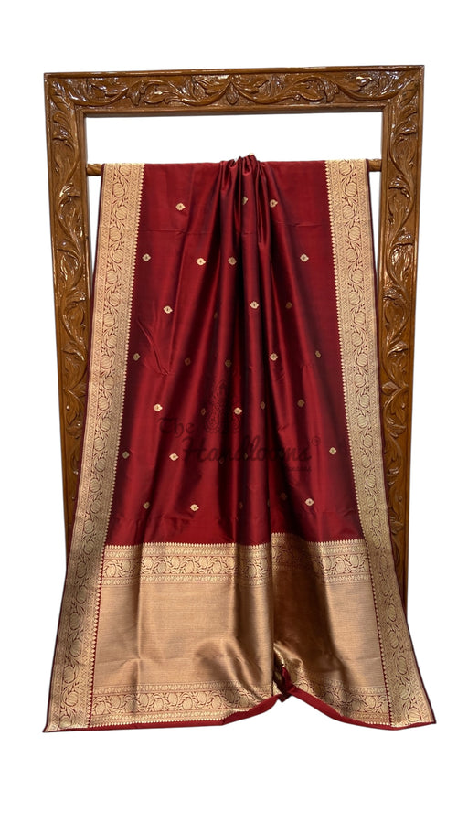 Pure Katan Silk Banarasi Handloom Saree - All Over Kadua Motifs - The Handlooms