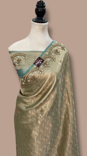 Pure Kora Tissue Handloom Banarasi Saree - Handwork - The Handlooms