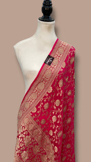 Pure Khaddi Georgette Dupatta - water zari - The Handlooms